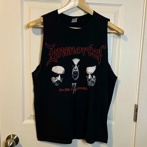Anvil black sleeveless Immortal 7 Dates of Blashyrkh graphic metal band tee sz M